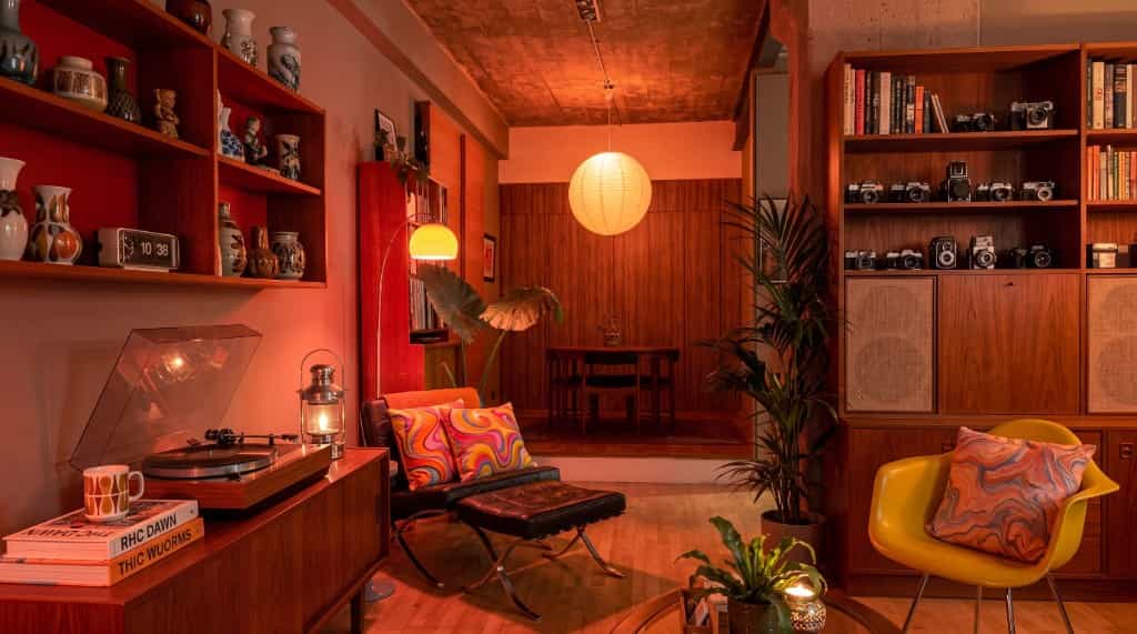 Salon vintage rétro-futuriste